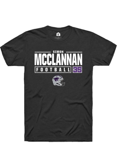 Simon McClannan Black K-State Wildcats NIL Stacked Box Short Sleeve T Shirt