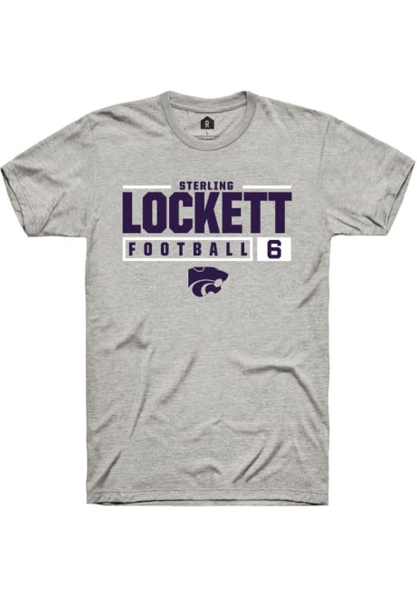 Sterling Lockett Ash K-State Wildcats NIL Stacked Box Short Sleeve T Shirt