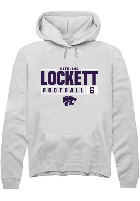 Sterling Lockett Rally Mens White K-State Wildcats NIL Stacked Box Hooded Sweatshirt