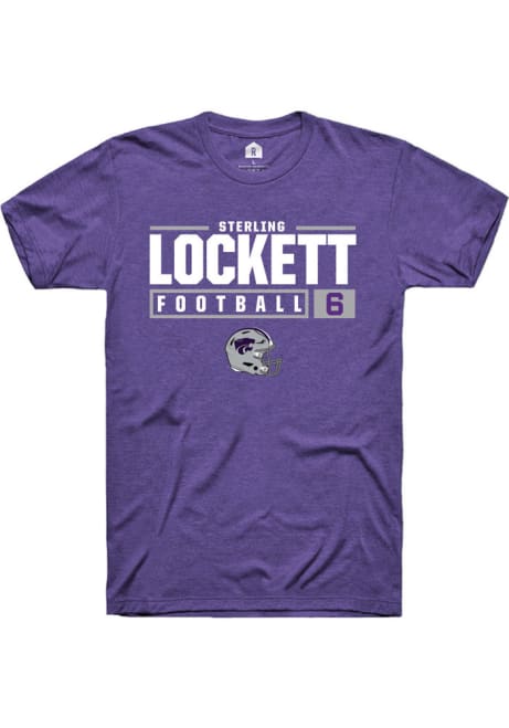 Sterling Lockett Purple K-State Wildcats NIL Stacked Box Short Sleeve T Shirt