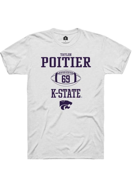 Taylor Poitier White K-State Wildcats NIL Sport Icon Short Sleeve T Shirt