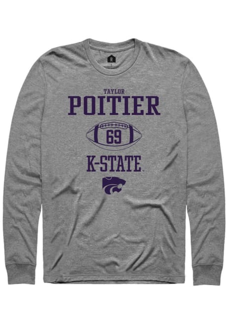 Taylor Poitier Rally Mens Graphite K-State Wildcats NIL Sport Icon Tee