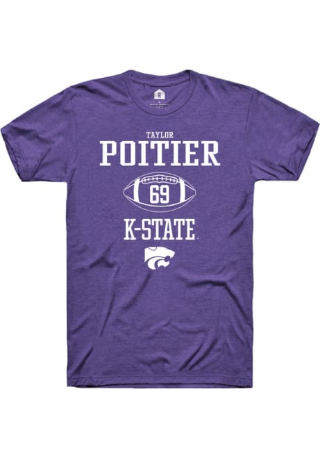 Taylor Poitier Purple K-State Wildcats NIL Sport Icon Short Sleeve T Shirt