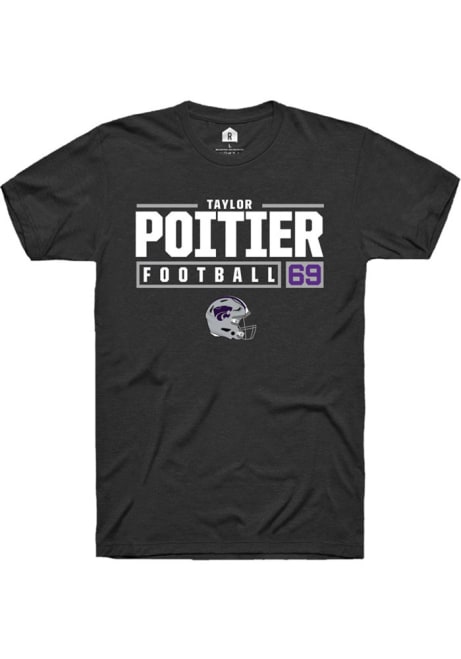 Taylor Poitier Black K-State Wildcats NIL Stacked Box Short Sleeve T Shirt