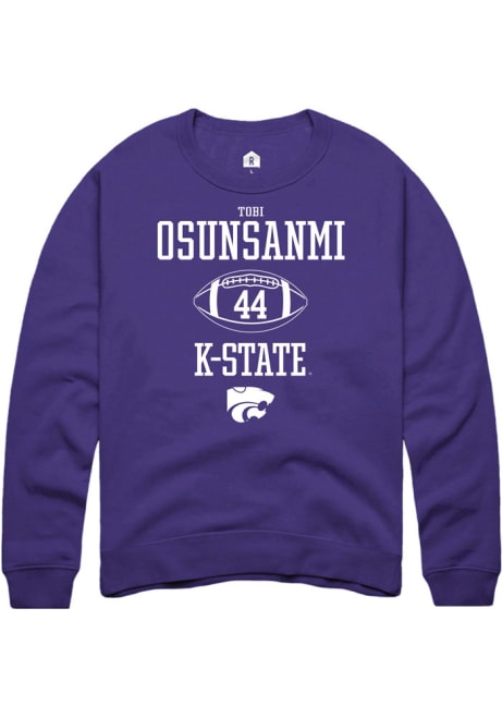 Tobi Osunsanmi Rally Mens Purple K-State Wildcats NIL Sport Icon Crew Sweatshirt