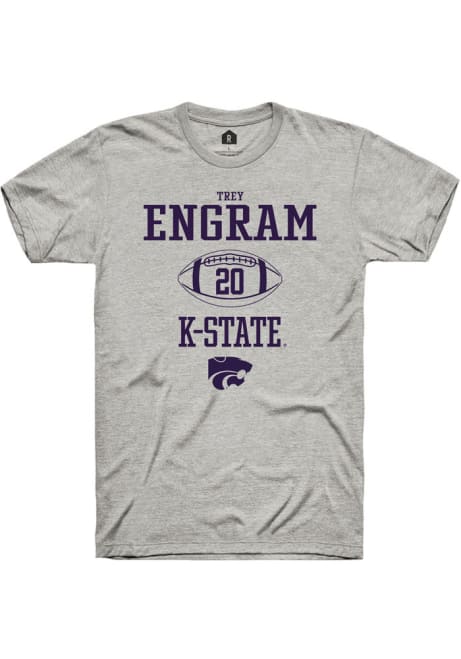 Trey Engram Grey K-State Wildcats NIL Sport Icon Short Sleeve T Shirt