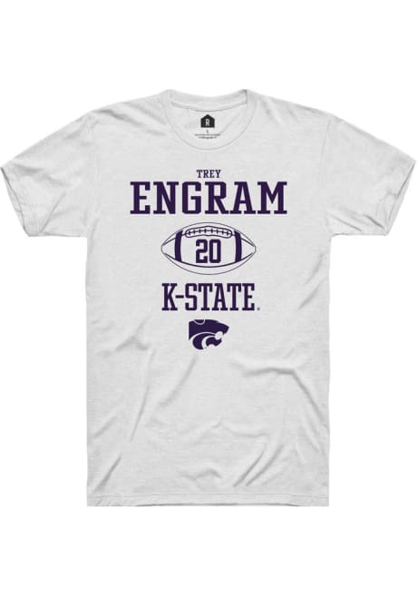 Trey Engram White K-State Wildcats NIL Sport Icon Short Sleeve T Shirt