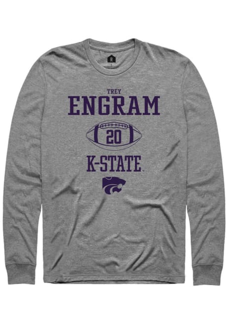 Trey Engram Rally Mens Grey K-State Wildcats NIL Sport Icon Tee