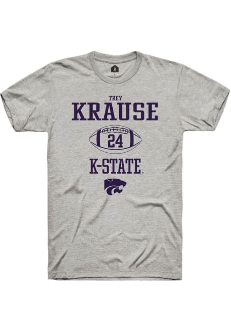 Trey Krause Ash K-State Wildcats NIL Sport Icon Short Sleeve T Shirt