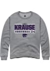 Main image for Trey Krause Rally Mens Graphite K-State Wildcats NIL Stacked Box Crew Sweatshirt