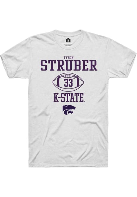 Tyson Struber White K-State Wildcats NIL Sport Icon Short Sleeve T Shirt