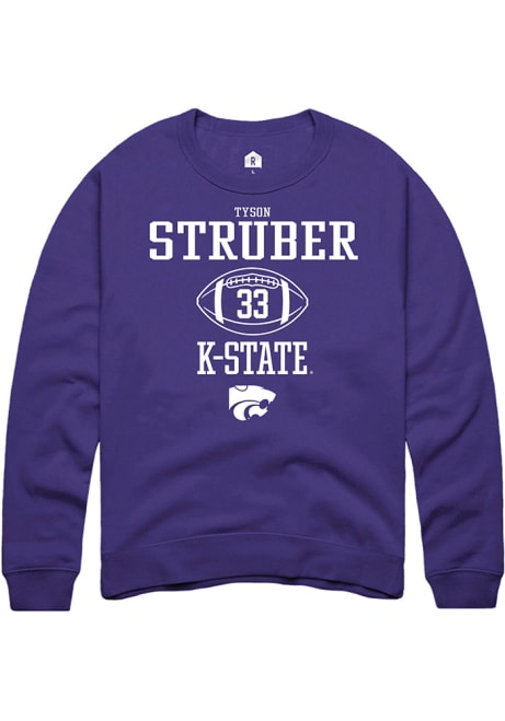 Tyson Struber Rally Mens Purple K-State Wildcats NIL Sport Icon Crew Sweatshirt