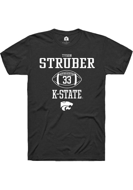 Tyson Struber Black K-State Wildcats NIL Sport Icon Short Sleeve T Shirt