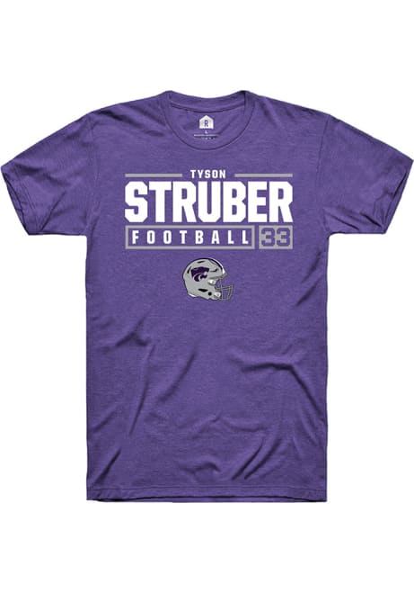 Tyson Struber Purple K-State Wildcats NIL Stacked Box Short Sleeve T Shirt