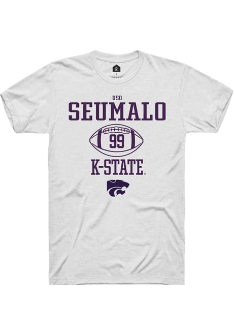 Uso Seumalo White K-State Wildcats NIL Sport Icon Short Sleeve T Shirt