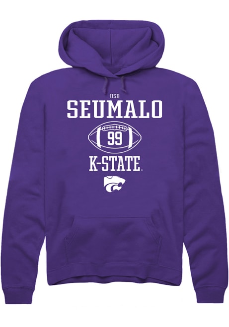 Uso Seumalo Rally Mens Purple K-State Wildcats NIL Sport Icon Hooded Sweatshirt