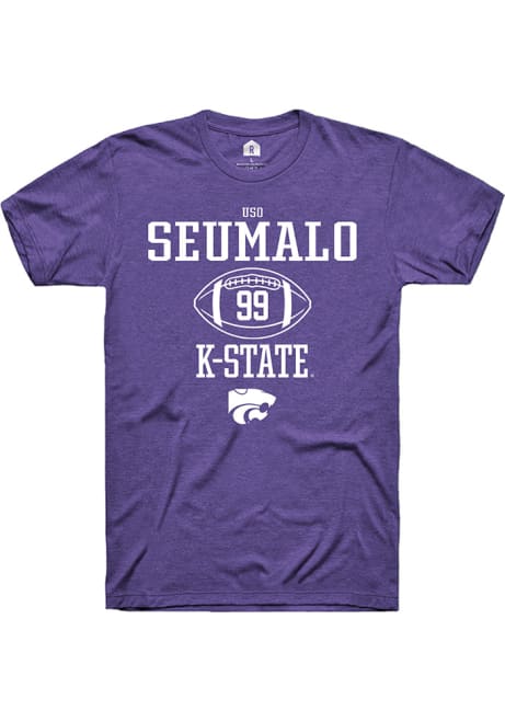 Uso Seumalo Purple K-State Wildcats NIL Sport Icon Short Sleeve T Shirt