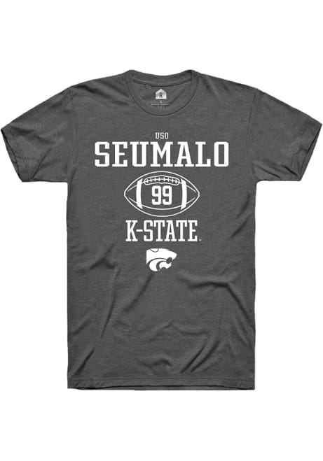 Uso Seumalo Grey K-State Wildcats NIL Sport Icon Short Sleeve T Shirt