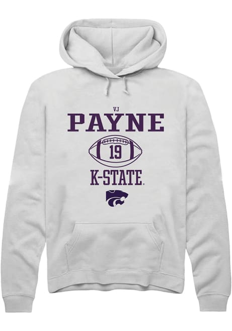 Victor Payne Rally Mens White K-State Wildcats NIL Sport Icon Hooded Sweatshirt