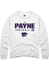 Main image for VJ Payne Rally Mens White K-State Wildcats NIL Stacked Box Crew Sweatshirt