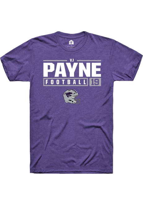Victor Payne Purple K-State Wildcats NIL Stacked Box Short Sleeve T Shirt
