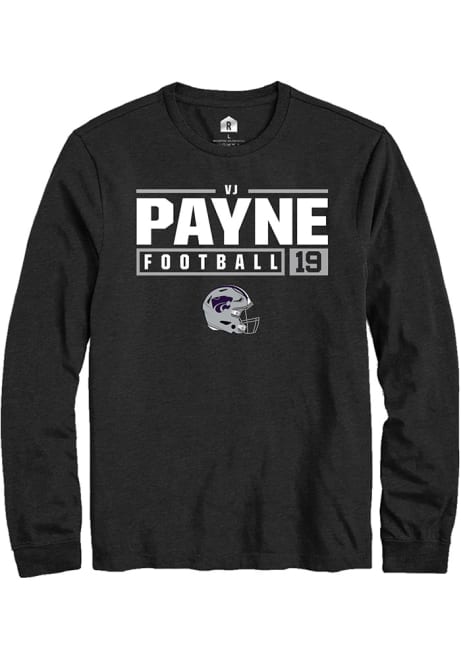 Victor Payne Rally Mens Black K-State Wildcats NIL Stacked Box Tee