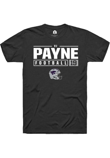 Victor Payne Black K-State Wildcats NIL Stacked Box Short Sleeve T Shirt