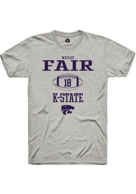 Wesley Fair Ash K-State Wildcats NIL Sport Icon Short Sleeve T Shirt