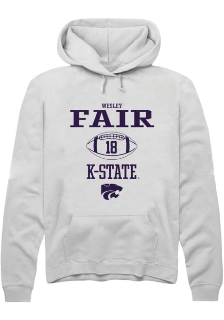 Wesley Fair Rally Mens White K-State Wildcats NIL Sport Icon Hooded Sweatshirt