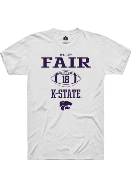 Wesley Fair White K-State Wildcats NIL Sport Icon Short Sleeve T Shirt