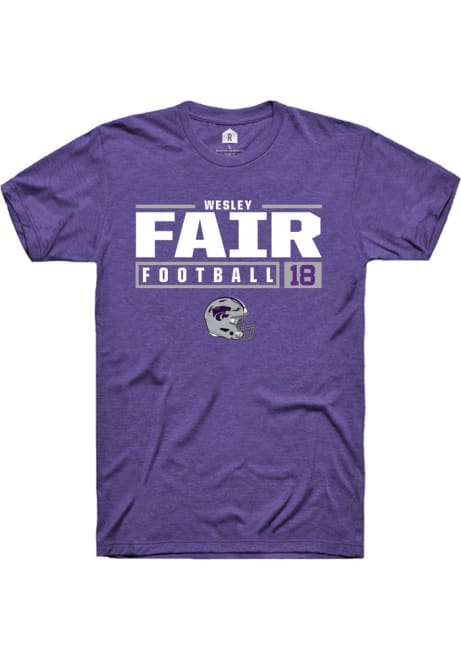 Wesley Fair Purple K-State Wildcats NIL Stacked Box Short Sleeve T Shirt