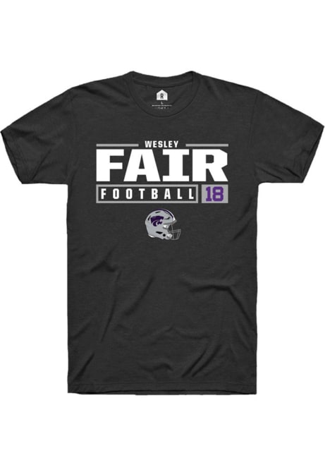 Wesley Fair Black K-State Wildcats NIL Stacked Box Short Sleeve T Shirt