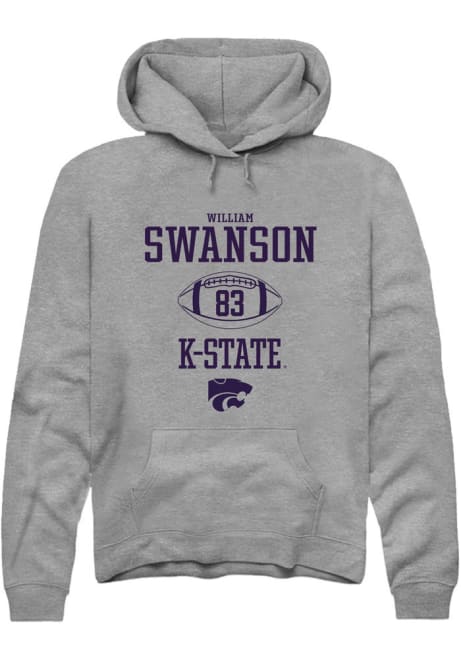 William Swanson Rally Mens Graphite K-State Wildcats NIL Sport Icon Hooded Sweatshirt