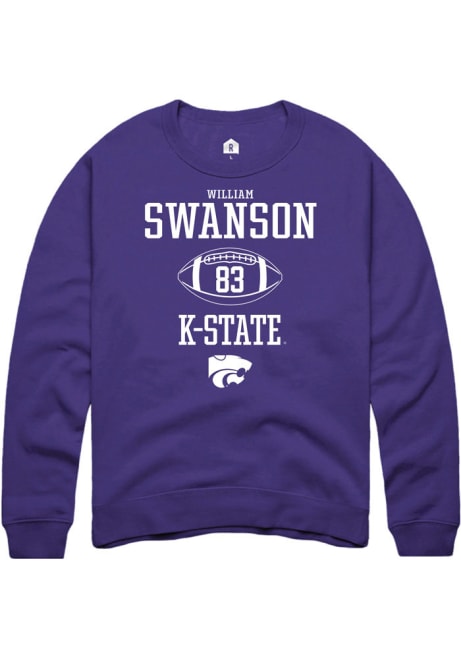 William Swanson Rally Mens Purple K-State Wildcats NIL Sport Icon Crew Sweatshirt