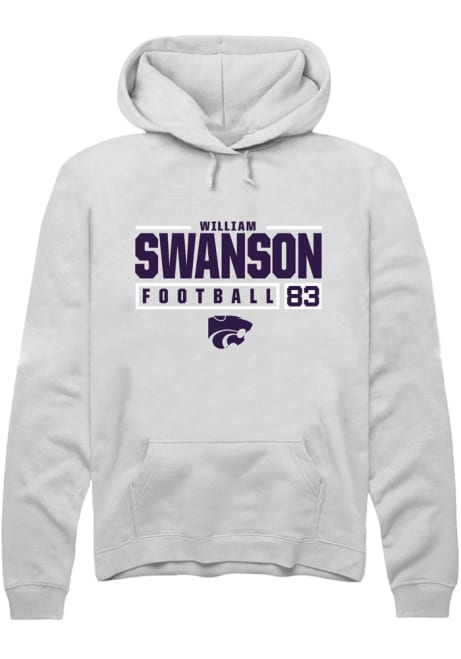 William Swanson Rally Mens White K-State Wildcats NIL Stacked Box Hooded Sweatshirt