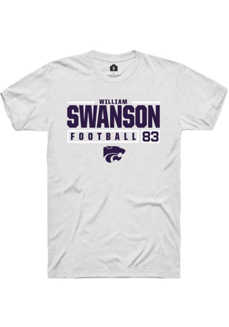 William Swanson White K-State Wildcats NIL Stacked Box Short Sleeve T Shirt