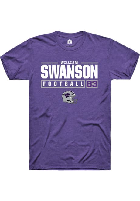 William Swanson Purple K-State Wildcats NIL Stacked Box Short Sleeve T Shirt