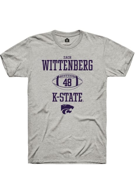 Zach Wittenberg Ash K-State Wildcats NIL Sport Icon Short Sleeve T Shirt