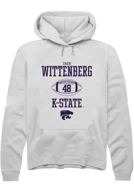 Zach Wittenberg Rally Mens White K-State Wildcats NIL Sport Icon Hooded Sweatshirt