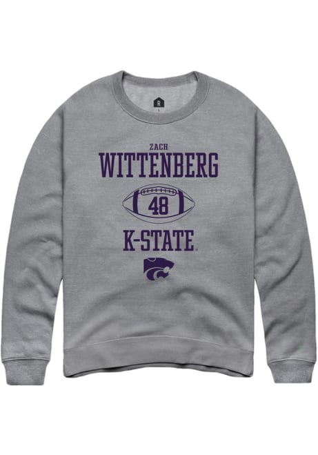 Zach Wittenberg Rally Mens Graphite K-State Wildcats NIL Sport Icon Crew Sweatshirt