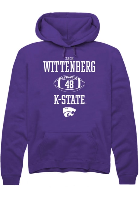 Zach Wittenberg Rally Mens Purple K-State Wildcats NIL Sport Icon Hooded Sweatshirt