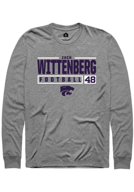Zach Wittenberg Rally Mens Grey K-State Wildcats NIL Stacked Box Tee