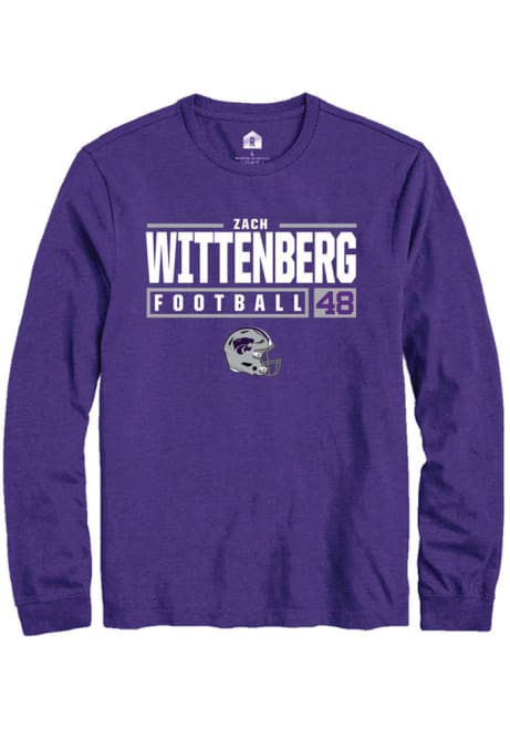 Zach Wittenberg Rally Mens Purple K-State Wildcats NIL Stacked Box Tee