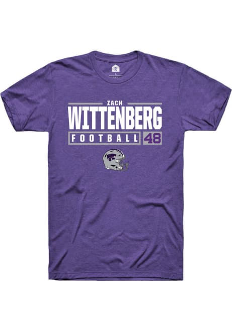 Zach Wittenberg Purple K-State Wildcats NIL Stacked Box Short Sleeve T Shirt