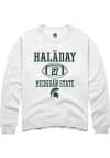 Main image for Cal Haladay  Rally Michigan State Spartans Mens White NIL Sport Icon Long Sleeve Crew Sweatshirt