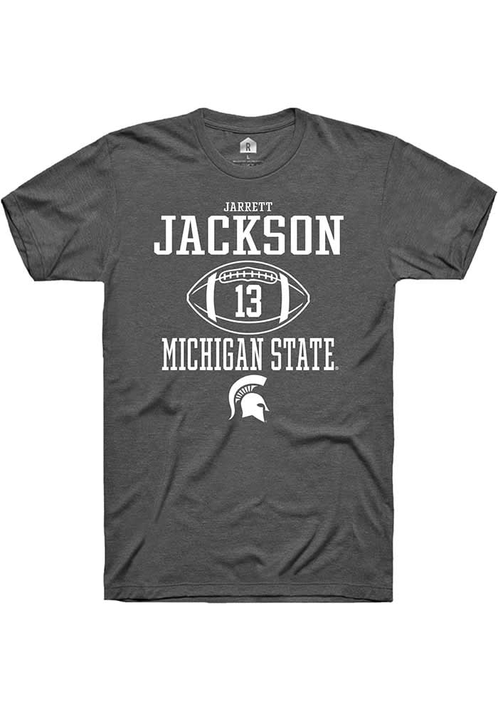 Jarrett Jackson Michigan State Spartans Dark Grey Rally NIL Sport Icon Short Sleeve T Shirt