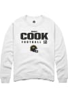 Main image for Brady Cook  Rally Missouri Tigers Mens White NIL Stacked Box Long Sleeve Crew Sweatshirt