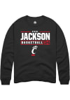 Main image for A'riel Jackson  Rally Cincinnati Bearcats Mens Black NIL Stacked Box Long Sleeve Crew Sweatshirt