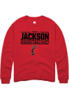 Main image for A'riel Jackson  Rally Cincinnati Bearcats Mens Red NIL Stacked Box Long Sleeve Crew Sweatshirt