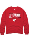 Main image for Henry Lutovsky Rally Mens Red Nebraska Cornhuskers NIL Stacked Box Crew Sweatshirt